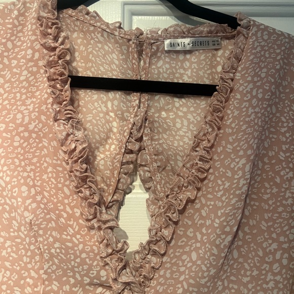 Pink Ruffle Mini Dress - Picture 2 of 6